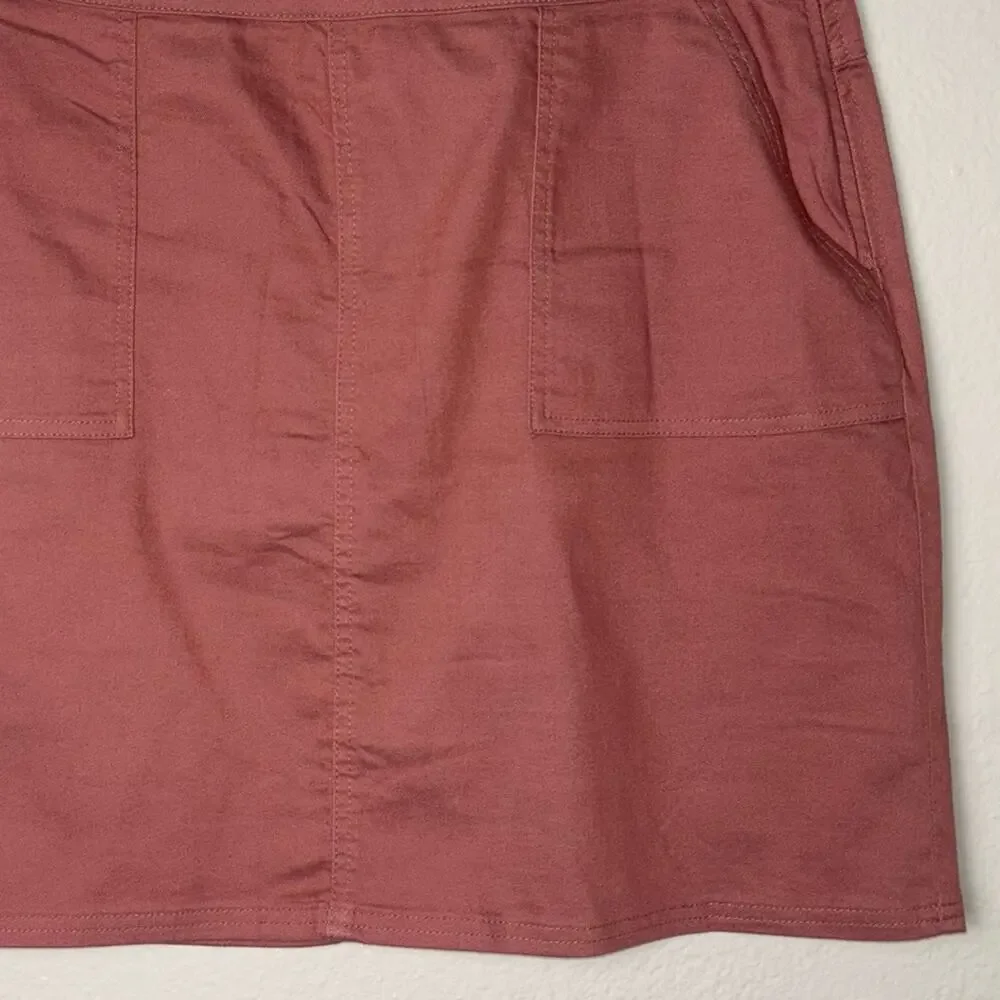 Prana Kara skirt Women's Size 14 Lacquered Rose Pink Stretch Denim A-Line